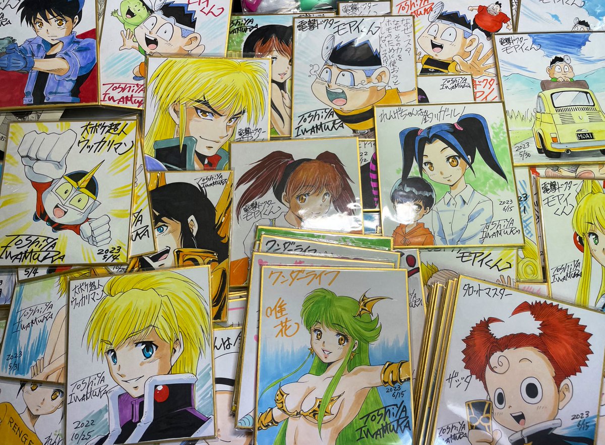 toshiya_iwamura's tweet image. [お知らせ]今月20日夜21時にBOOTHの僕のサイトにてミニ色紙の販売をいたします。2枚組5000円です。皆様宜しくお願い致します。