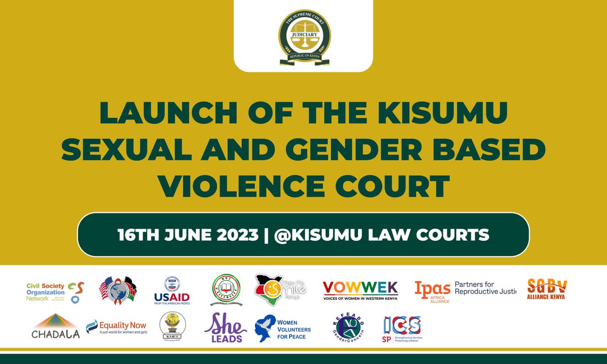 Kisumu are we ready🥳
Join us tomorrow for this auspicious occasion as we celebrate the launch of the Kisumu SGBV Court.
@Kenyajudiciary together with other stakeholders in the region will officiate the event. 

Together let's #EndSGBV
#UsalamaWaDadaProject

@UAFAfrica @fidakenya