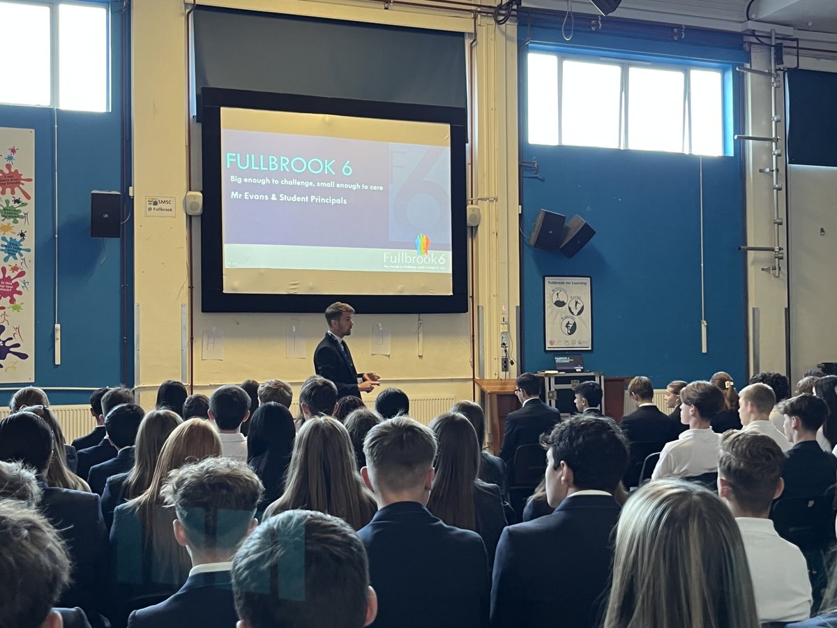 FullbrookSchool's tweet photo. This week our assembly for Y7-10 saw Mr Evans talking about Fullbrook 6. He also introduced our newly elected Student Leaders, Seren & Robert, who spoke about their role in representing the Student Voice.
#Inspired2Achieve #BigEnough2Challenge #SmallEnough2Care https://t.co/6mLGAjMTdR