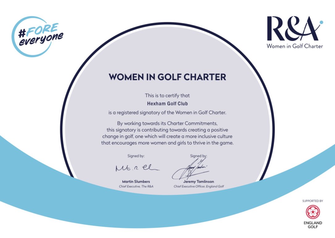 Delighted to have achieved this status. A great future for women in golf.   @EnglandGolf  @nlcga100
 #womeninsports #womeningolf #englandgolf #hexham #northeast
