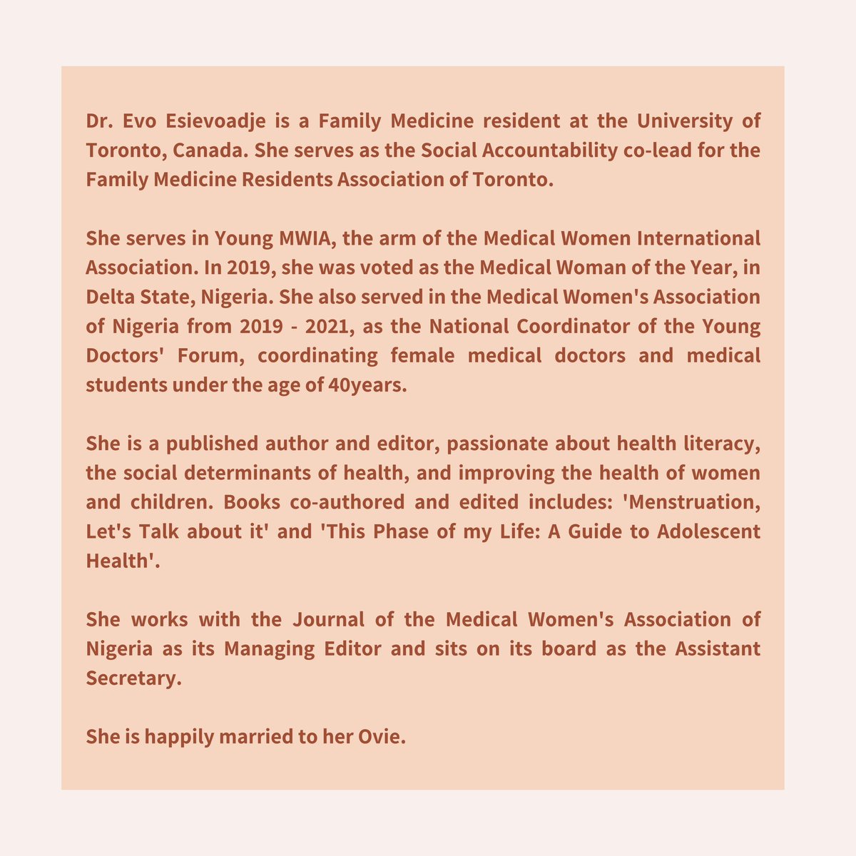 INTRODUCING: Central Committee Member, Dr Evo Esievoadje! 💗