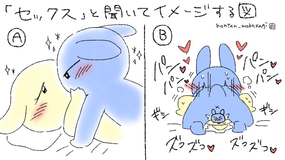 【R18】「セックス」と聞いてイメージする図 #モブうさぎ 
