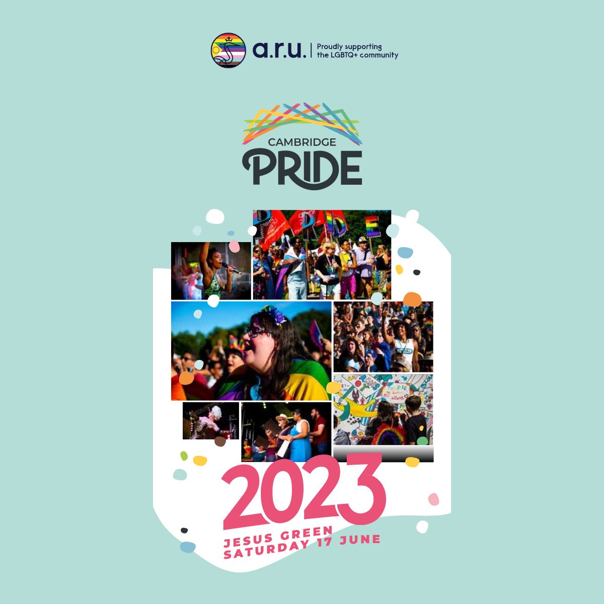 arucollege's tweet photo. 🌈 Join ARU in Celebrating Cambridge Pride! 🌈

ARU are the proud headline sponsors of #CambridgePride, happening this weekend on Jesus Green. This exciting event will kick off at 11am with the vibrant Parade in the Park.

Find out more ➡ https://t.co/hrIYpmMkxi https://t.co/xz3CgiwRkM