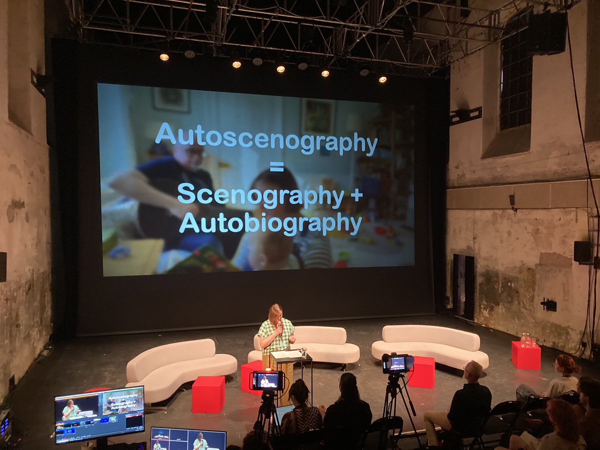 pq_festival's tweet photo. PQ Talks: Flashtalks. Susannah Henry discussing Autoscenography - Sustaining the Person Behind the Practice of Scenography (posted by Barbora P.)#pq23 https://t.co/gPLXOzctYX