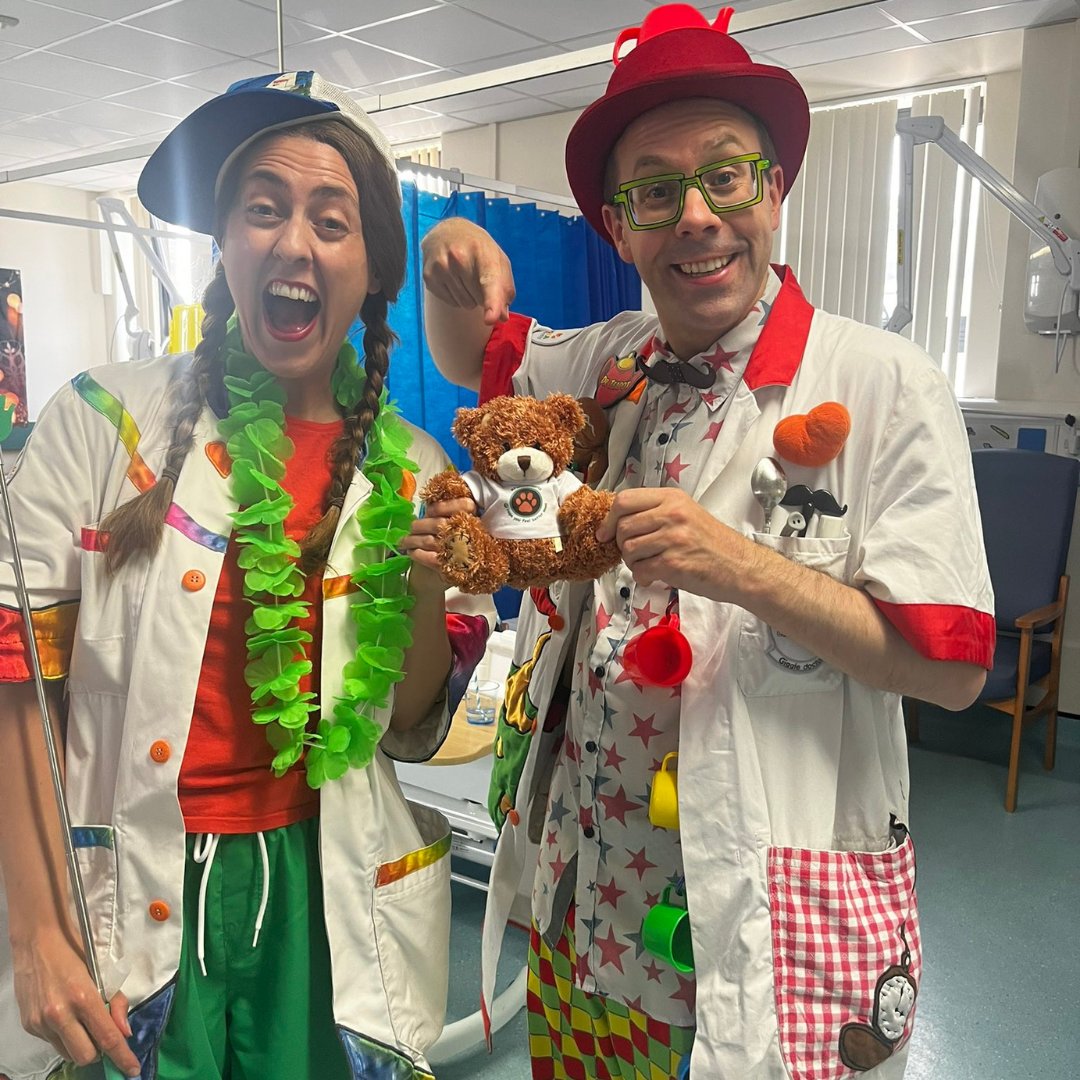 'Thank you to Dr Teapot and Dr Boogie Woogie for coming to see my daughter. She hadn't spoken to any adults during her time in the hospital and started off a little shy but they made her laugh and opened up her shell so much that they had a huge potato fight during a concert!'🧡