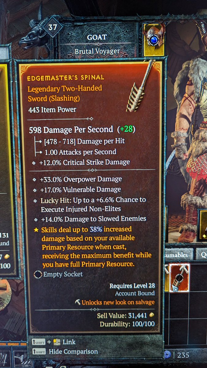 #DiablolV took me 5 tries but I'd say I lucked out.
#twitchstreamer #diablo #gamer