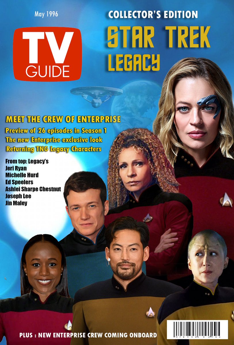Did this poster for @LettersLegacy TV Guide’s Top Ten Trek Tributes article:

letters-4-legacy.org/2023/06/15/top…

A fine read,please check them out. 

The theme to the pic was if ST: Legacy was released way back in the 90s, with the aesthetics of that era. 🖖

 #StarTrekLegacy #beloud