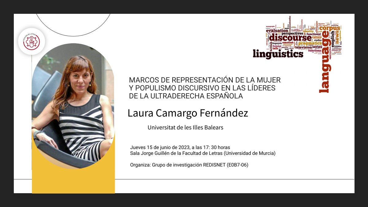 "Marcos de representación de la mujer y populismo discursivo en las líderes de la ultraderecha española". 

A las 17:30h en la Facultad de Letras de la Universidad de Murcia. 

Muchas gracias @PedroFRiquelme y <a href="/SoniaMadrid_/">Sonia Madrid</a>, del Grupo REDISNET, por la invitación.