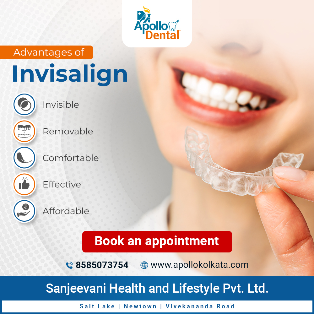 Say goodbye to the metal-mouth look! #DentalInvisalign is the ultimate way to #straightenyourteeth without the hassle of #traditionalbraces
With this, you can enjoy all foods, clean your teeth, & achieve a #beautifulsmile
For Appointment👇
 apollokolkata.com/dental-clinic
+91 85850 73754