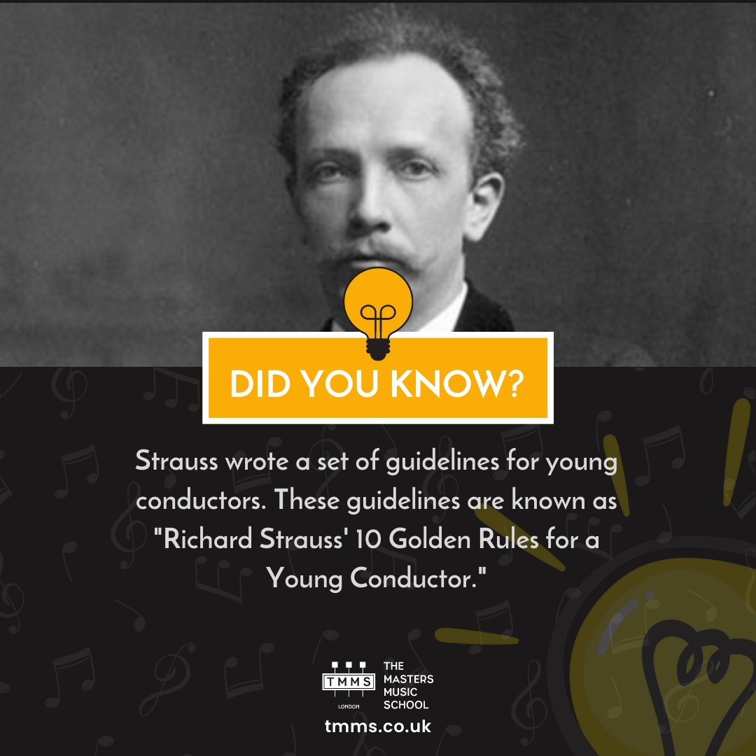 Richard Strauss' 10 Golden Rules for Young Conductors are a must-read for anyone looking to refine their conducting skills. #RichardStrauss #ClassicalMusic #TMMSMasterOfTheWeek #TMMS #tmmslondon #TheMastersMusicSchool 

Check out our latest blog!  bit.ly/3l34PMB