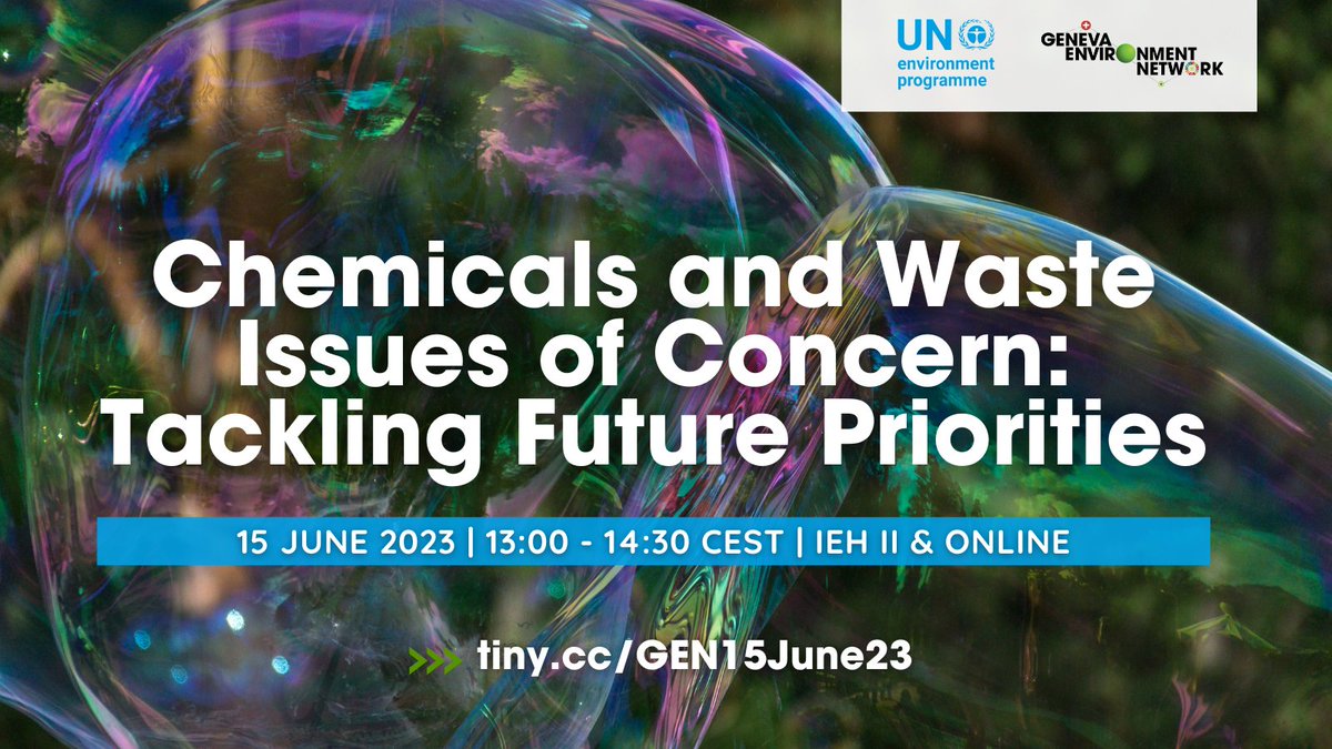 As #chemicals and #waste issues of concern continue to pose significant risks to #humanhealth and #environment, this event will tackle which need to be addressed now and what can be done about them.

Join us soon at 13:00 CEST at IEH2 and online!
➡️ tiny.cc/GEN15June23