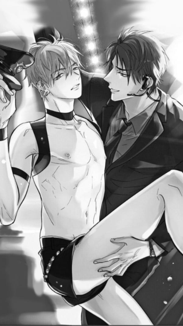 The mob boss enjoys teasing his male dancers before and after they perform on stage.