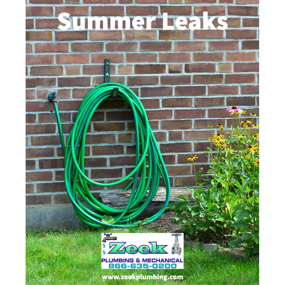 As we start to spend more time outside during the warm summer months, keep an eye out for any leaks that may spring up. With use of sprinklers, garden hoses and pool equipment in constant use, leaks can become more prevalent. Find a leak? Give us a call. #plumbingtip #njplumber