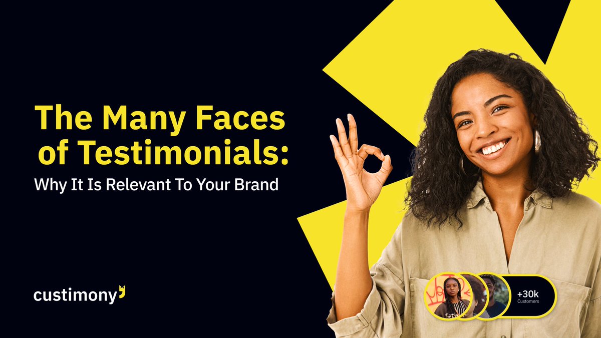 custimony's tweet photo. When you hear the word "testimonial" what comes to mind?
Do you consider it an unnecessary venture or a critical aspect of #lead generation? Perhaps you even think nothing of it. This article will open your eyes on what you can do with #testimonial as a sharp brand
Link below 👇 https://t.co/CzQfvqRJDP