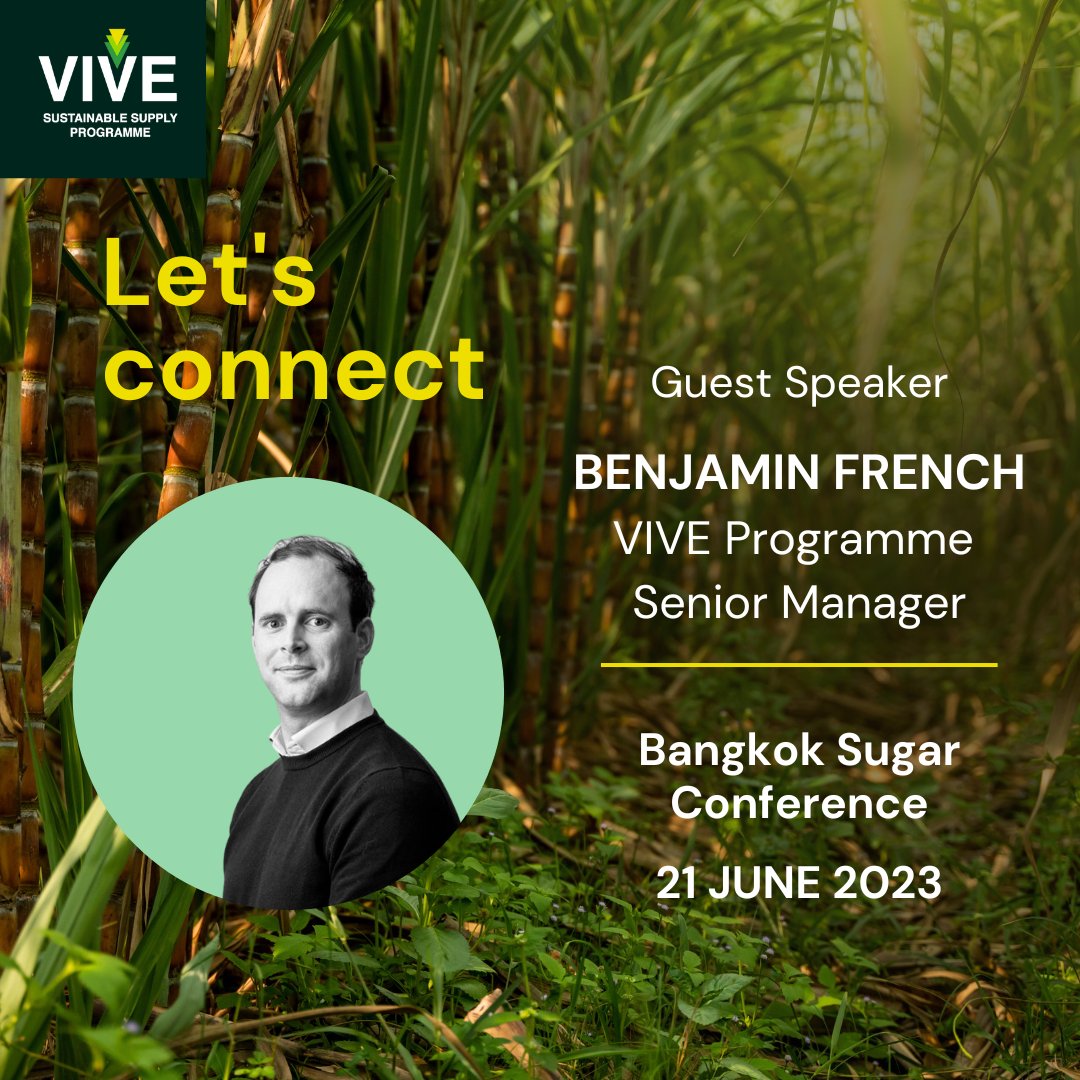 The Bangkok Sugar Conference is in just 6 days! VIVE Senior Manager Ben French will be speaking on sustainability and innovation in the sugar industry and taking meetings at the event (don't be afraid to say 'hello') DM to schedule.
#SustainabilityinAction #SustainableAgriculture