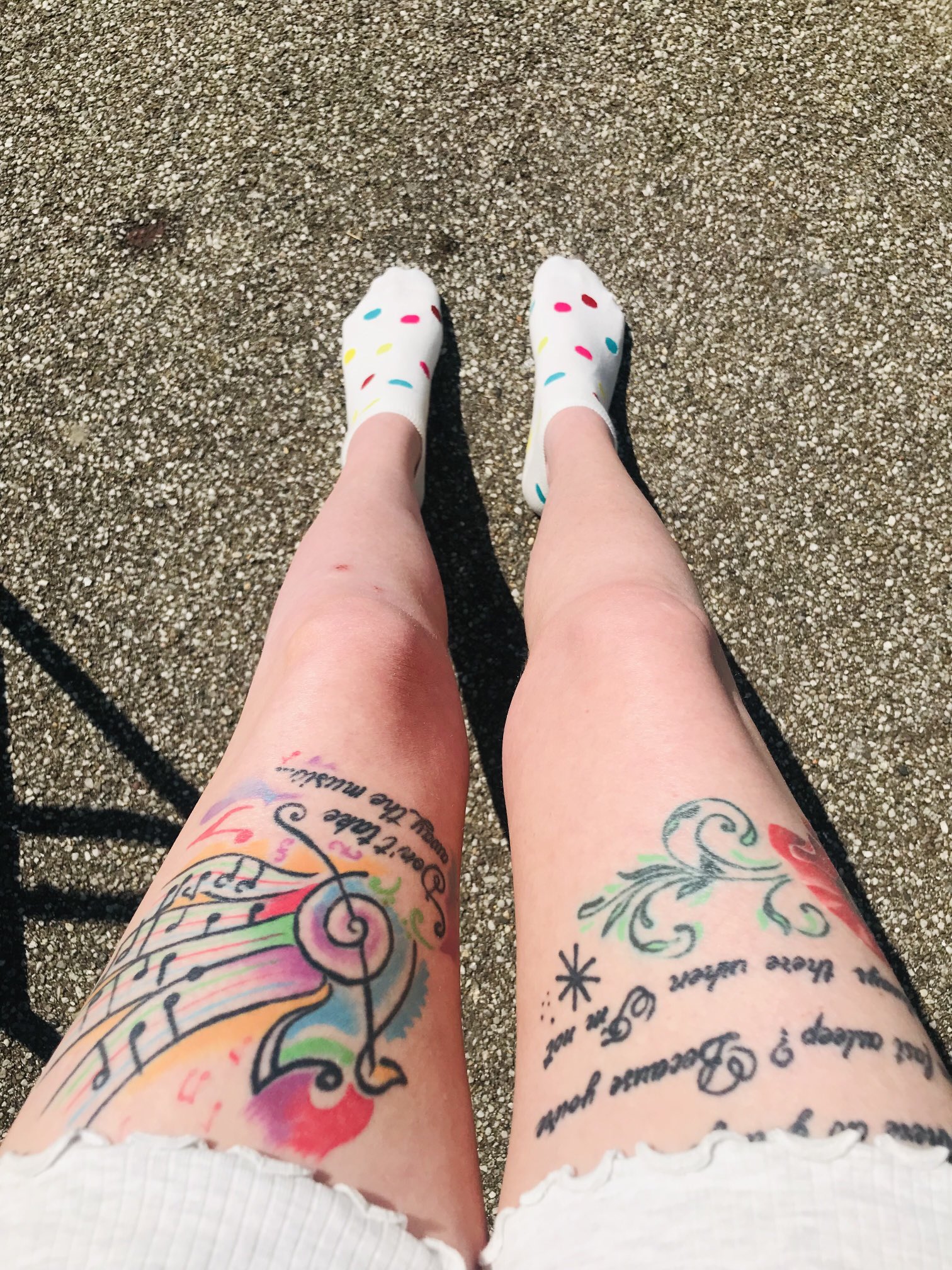 Colorful Music Tattoo On Foot - Tattoos Designs
