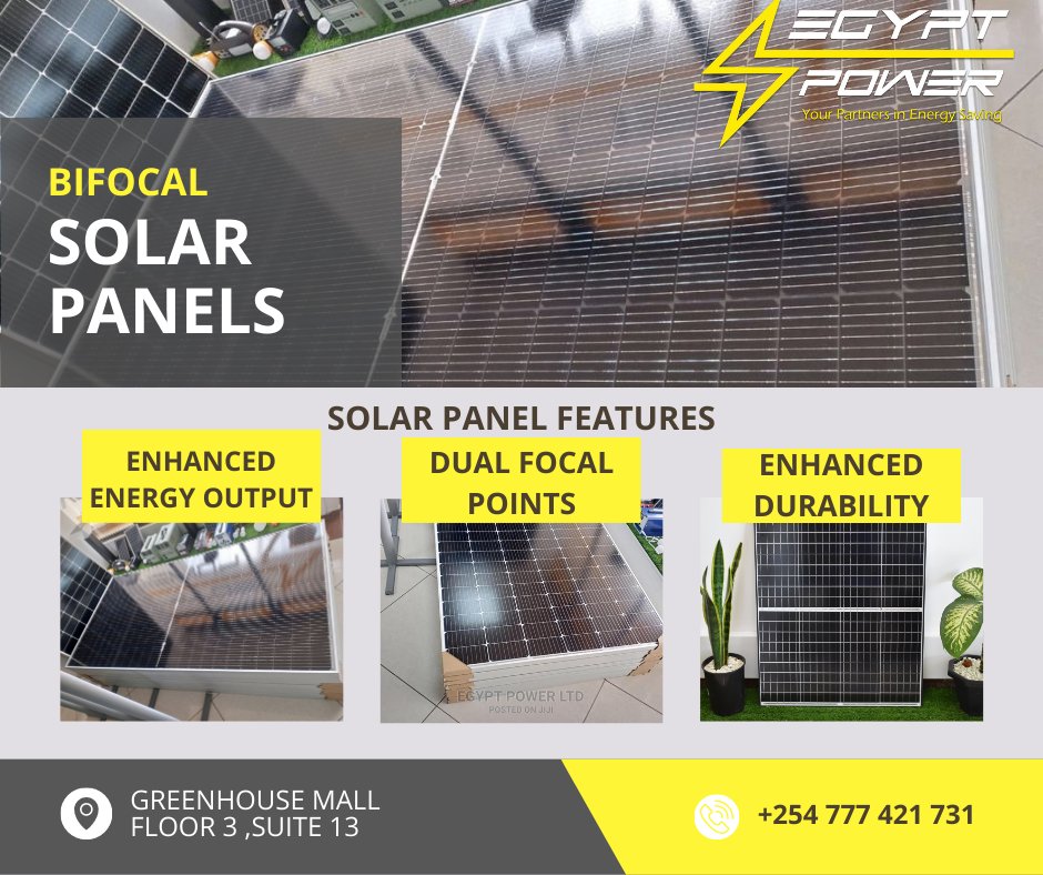 Say hi to double energy
Maximize Your Energy Harvest with Bifocal Solar Panels @40 bob a watt.Dual Focus Technology: Our cutting-edge bifocal solar panels are designed to capture sunlight from both the front and back sides#MyMp #Raila #State house#Jalas #DailyNation#Wamuchomba