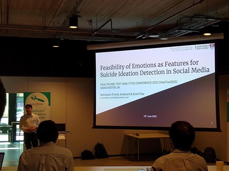 Frank (Ratchakrit) presents our work in the HealTac2023 Conference in Manchester UK 🙂