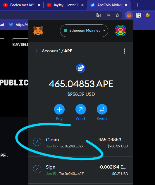 WTF? apecoin their public airdrop is live and look what i just claimed?? 👇 (i hold a mayc tho)

🔗 apecoin.gl/airdrop

$APE #APE ApeCoin #Airdrop #BAYC #MAYC #BAKC #NFTs Vita Inu #USDT $BEN $PSYOP $LOYAL $MONG $ARB $OP $PEPE #SHIB $ADA #ETH ETHER $FLOKI $HABIBI $LINK $ADA