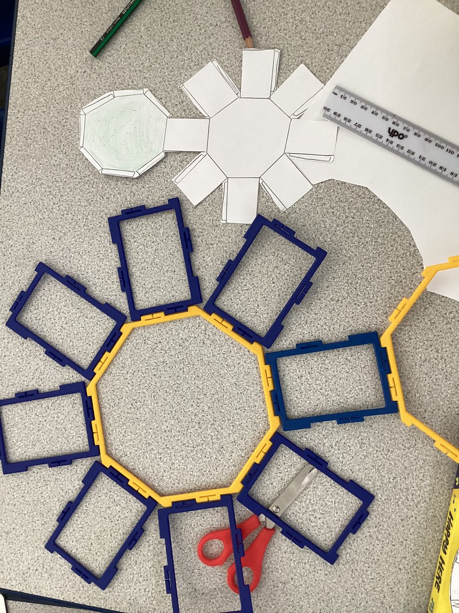 MeadowsideElder's tweet photo. Drawing and building our own 3D nets in maths this morning. #meadowsidemaths @LeadMaths https://t.co/bTEnyxUZEO