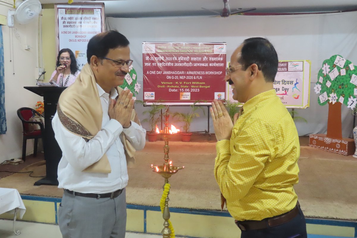 A ONE DAY JANBHAGIDARI / AWARENESS WORKSHOP ON G-20, NEP-2020 & FLN AT @KVFortWilliam  on 15.06.2023
@KVS_HQ 
@kvsrokolkata 
@kumarthakur69 
@EduMinOfIndia 
@dpradhanbjp