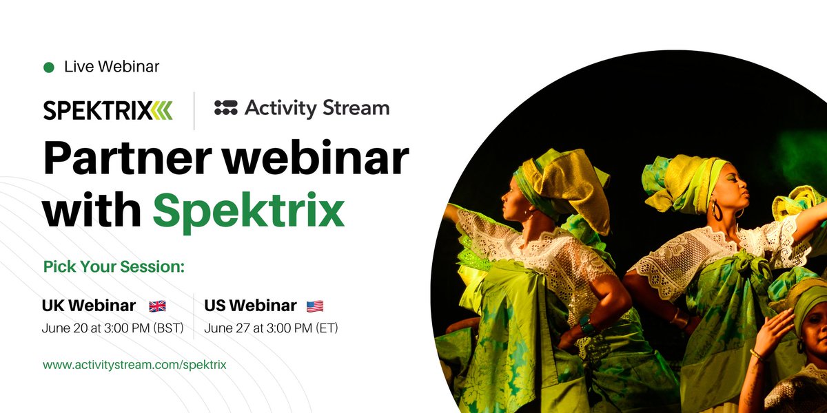 Get ready to embark on a data-driven journey that will revolutionize your organization’s marketing game! 🚀

Join the Activity Stream x <a href="/spektrix/">Spektrix</a>  webinars and discover the exciting capabilities of the integration.

Save your seats below👇
activitystream.com/spektrix

#Spektrix