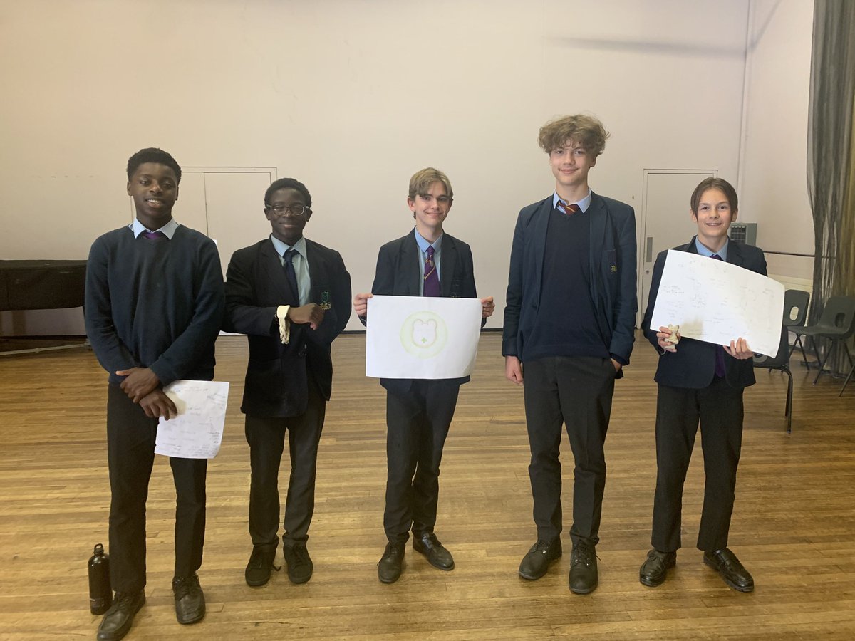 And the winners are… Morgan, Tishe, Patryk, Kodi and Oliver for their MediBear invention, normalising the taking of medication in young children. A extremely well-put together pitch. Bonus points for the plasticine models! <a href="/DartfordGS/">Dartford Grammar</a>