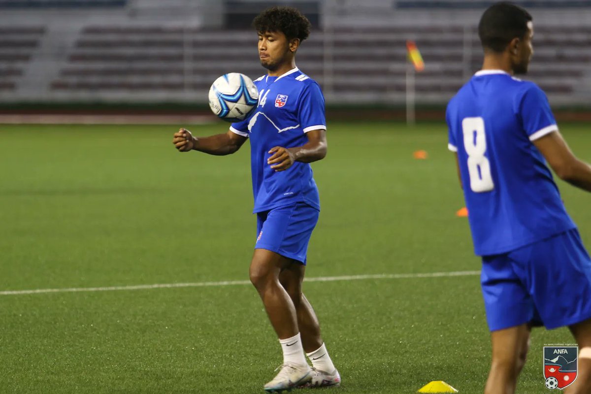 theanfaofficial's tweet photo. Laken Limbu and Bimal Panday to debut for the national team. Warm up complete and ready to go.
10 mins to KO.
#NEPvsPHI https://t.co/DIv6Zo9FLo