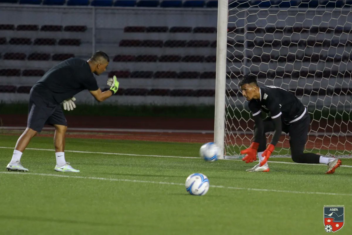 theanfaofficial's tweet photo. Laken Limbu and Bimal Panday to debut for the national team. Warm up complete and ready to go.
10 mins to KO.
#NEPvsPHI https://t.co/DIv6Zo9FLo