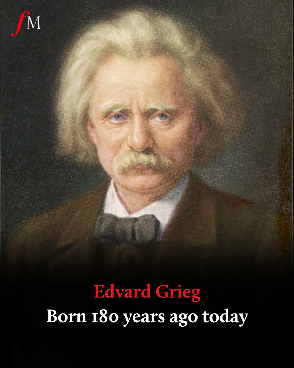 Happy 180th birthday to Edvard Grieg! 🎶❤️

Born on this day in 1843 in Bergen, Norway.
