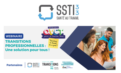 Semaine pour la Qualité de Vie et des Conditions de Travail du 19 au 23/06. Une semaine d’événements pour promouvoir la qualité de vie et conditions de travail. Inscrivez-vous à notre webinaire du 14/06 à 14h 👉 transitionspro-na.fr/semaine-pour-l…
<a href="/ssti_33/">SSTI33</a> 
#reconversion #formation