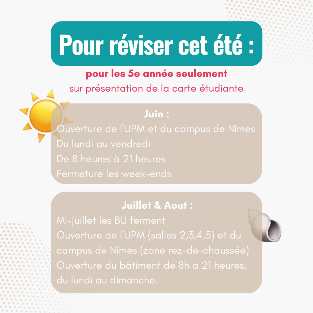 [ 🚨 Important : #ECNI ]

Pour s’adapter aux nouvelles réformes la Faculté ouvre ses portes aux étudiants de 5ème année souhaitant réviser leurs EDN.