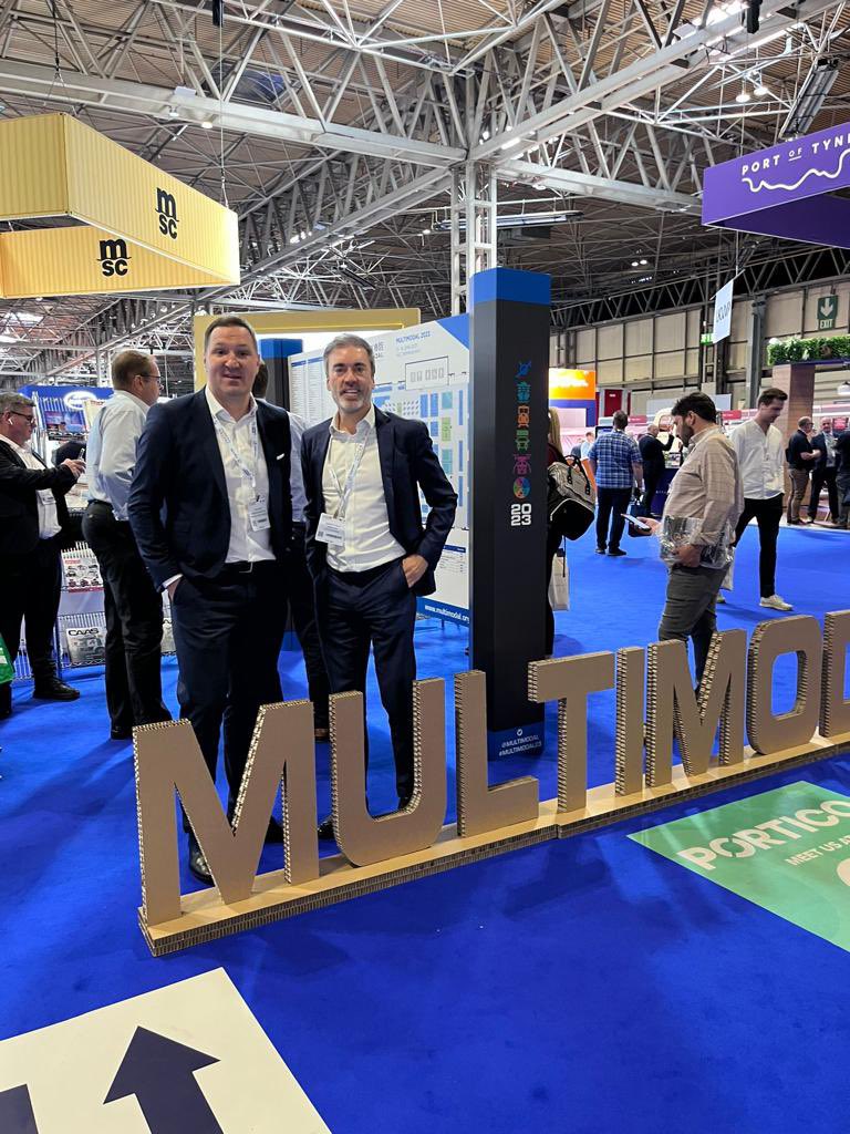 Gareth Hunt and Cian Hore meeting suppliers and customers at Multimodal 2023 in Birmingham.