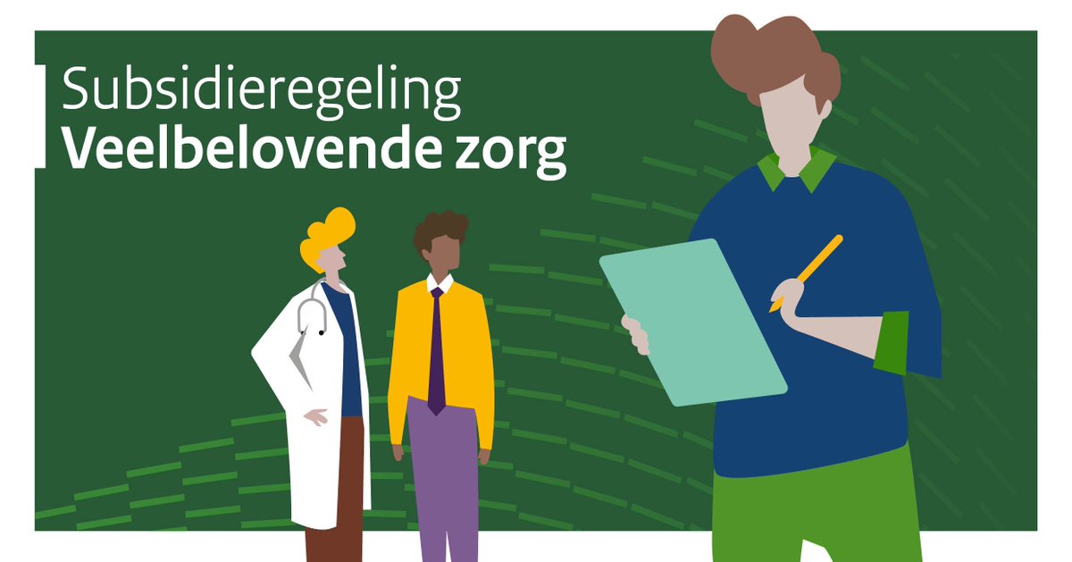 Potentieel veelbelovende zorg sneller naar de patiënt brengen. Dat is het doel van de Subsidieregeling veelbelovende zorg. <a href="/ZiNLActueel/">ZorginstituutNL</a> en <a href="/ZonMw/">ZonMw</a> voeren de regeling uit. 
27 juni '23 start een nieuwe ronde om projectideeën in te dienen. Meer weten? 👉 bit.ly/VeelbelovendeZ…