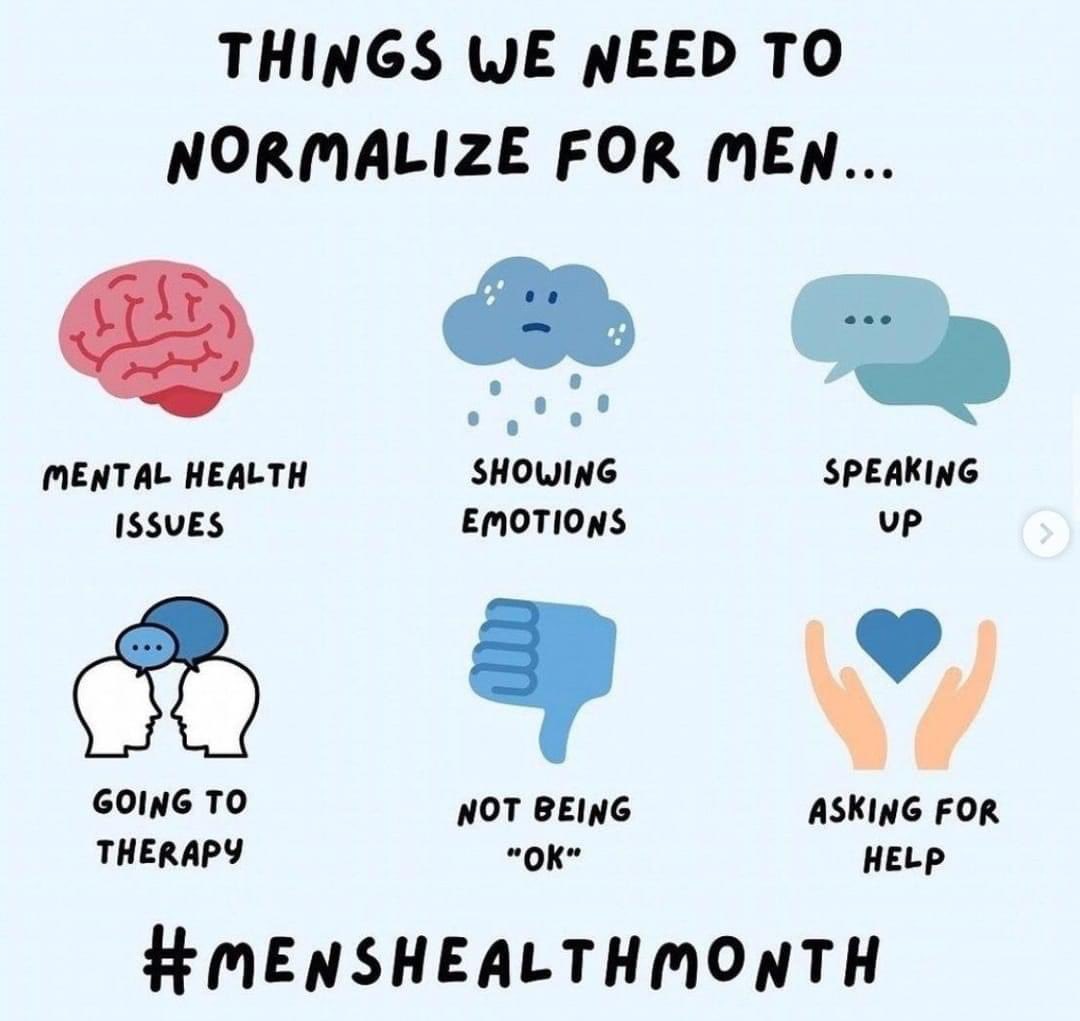 June is Men’s Mental Health Awareness month. A little reminder to check on the men in your life ♥️ #MensMentalHealthMonth