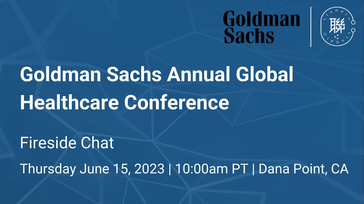Our CEO Yizhe Wang will be participating in a fireside chat at the <a href="/GoldmanSachs/">Goldman Sachs</a>  Annual Global Healthcare Conference at 10 am PT/ 1 pm ET. Tune in here: bit.ly/43hGtzs