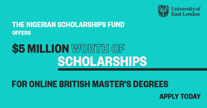 UNICAForg's tweet photo. Earn a degree from the University of East London with a scholarship, offered by the Nigerian Scholarships Fund. Apply now