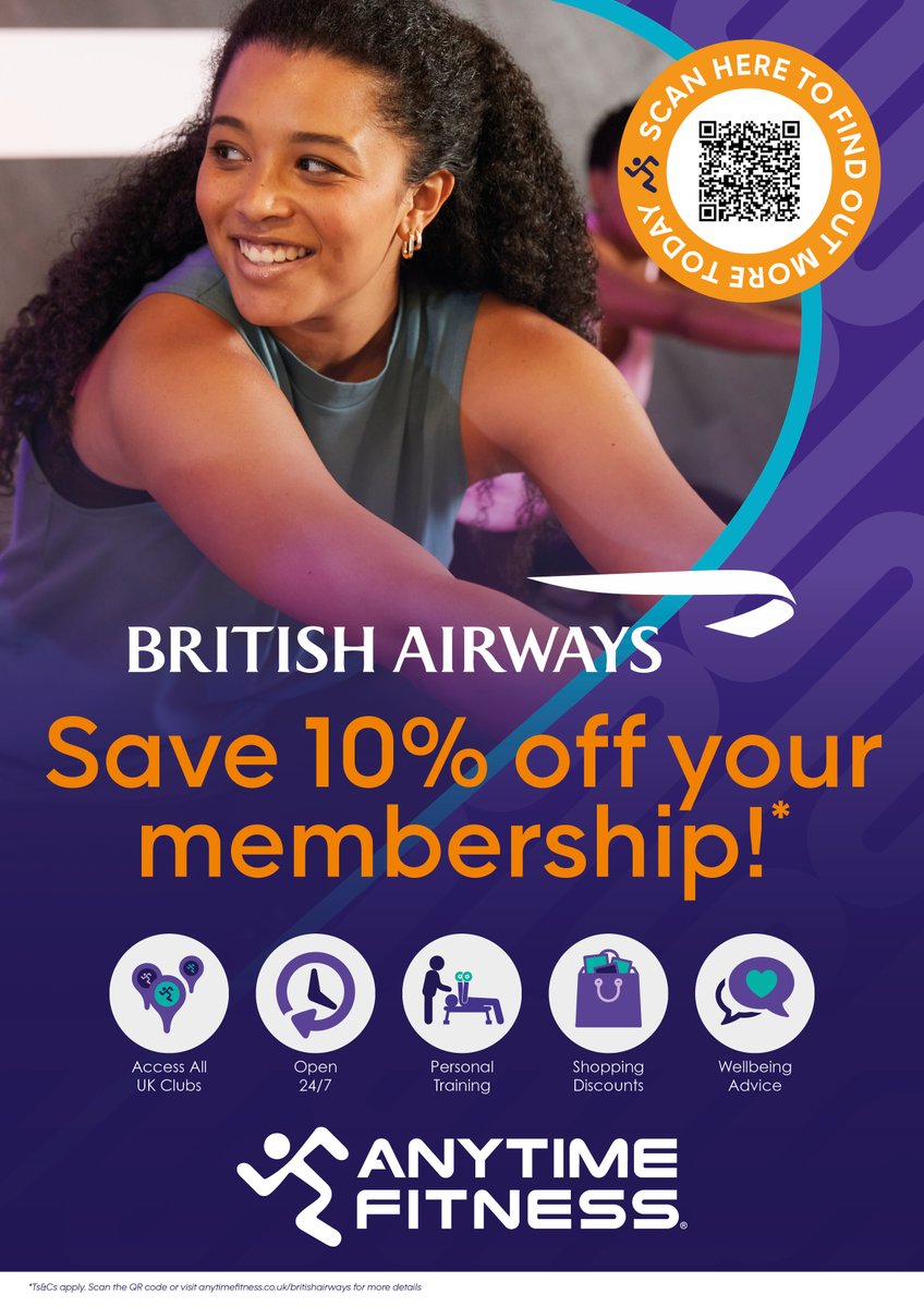 Corporate rates available for British Airways staff. Join today and receive 10% off as one of our National Corporate Partners*

Work ID to be show when collecting your fob during staffed hours.

#corporaterates #partnership #247gym #borehamwood #fitness #health #wellbeing