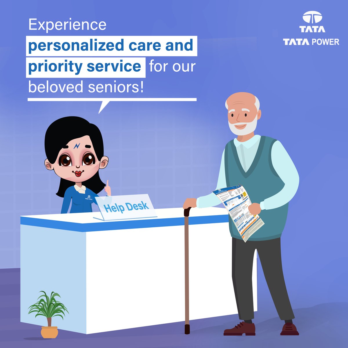 TataPower's tweet image. We take immense pride in providing exceptional care and support to our beloved seniors! Our Special Desk for Senior Citizens has been serving them with dedication and compassion.

#SpecialDeskForSeniors #PriorityService