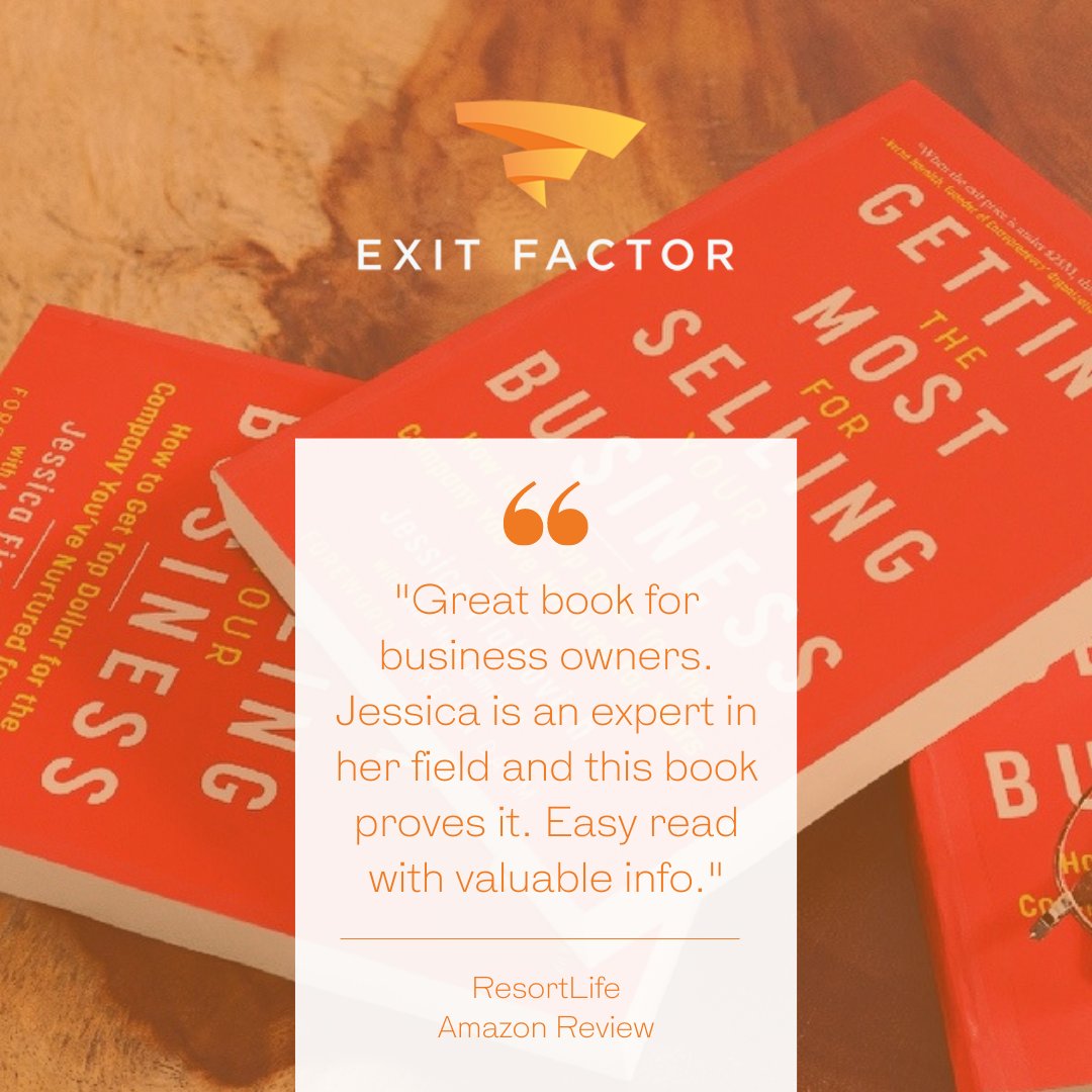 🌟🌟🌟🌟🌟 Great book for business owners.  Jessica is an expert in her field, and this book proves it. An easy read with valuable information.  (5-Stars) by ResortLife.  Buy the book: amazon.com/product-review…

#bestseller #biztips #businessadvice #preptosell #businessbook