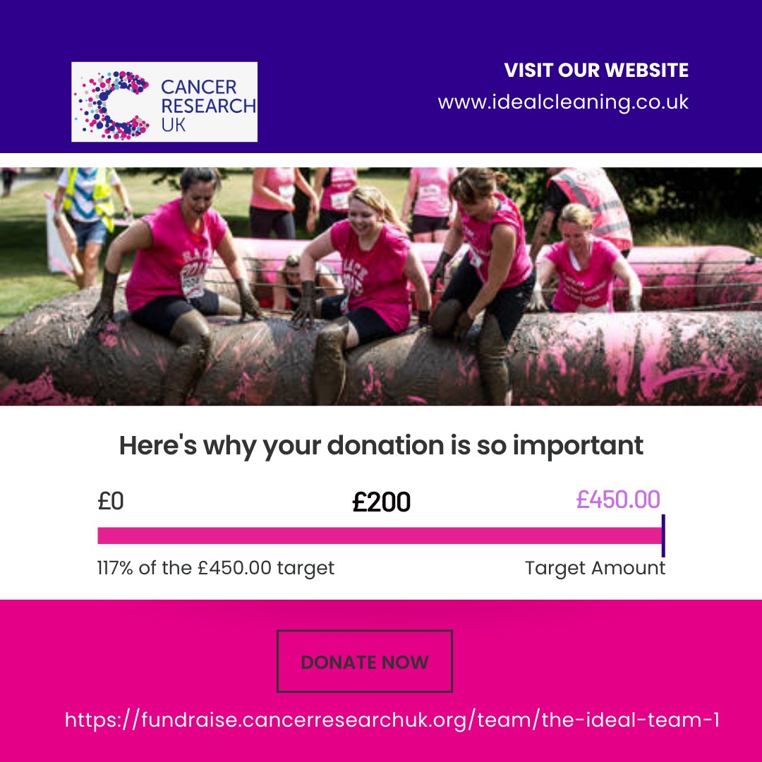 Ideal_servicesg's tweet photo. On the 22nd of July members from Ideal are taking part in the Nottingham Pretty Muddy 5K to help raise money for Cancer Research.

There’s no time to lose! Donate today and help bring forward the day when all cancers are cured!

https://t.co/KB43ZA5ihW

#cancerresearch #cancer https://t.co/7IBLzYUNnW