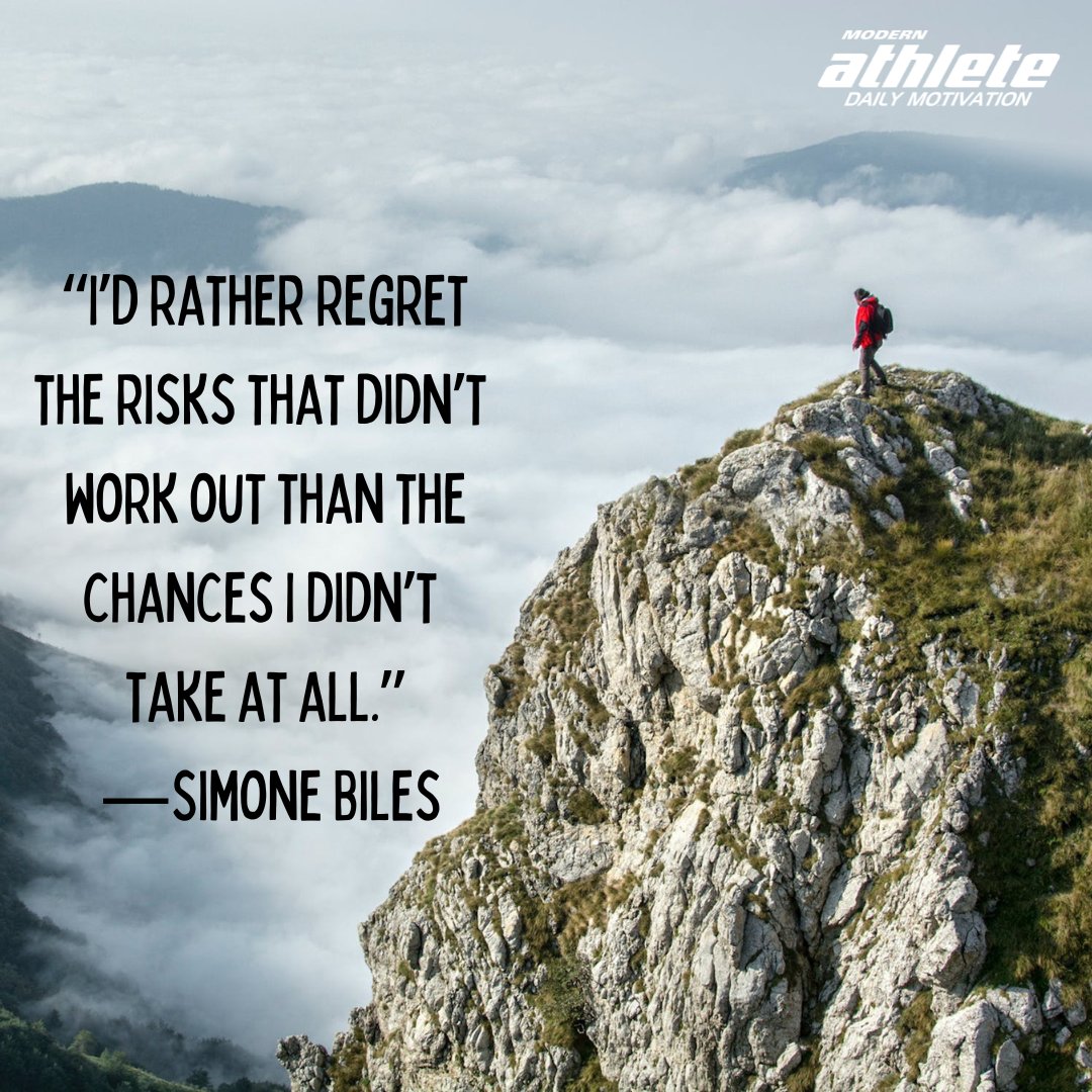 "I'd rather regret the risks that didn't work out than the chances I didn't take at all." - Simone Biles

Photo by Mirsad Mujanovic

#modernathletemotivation