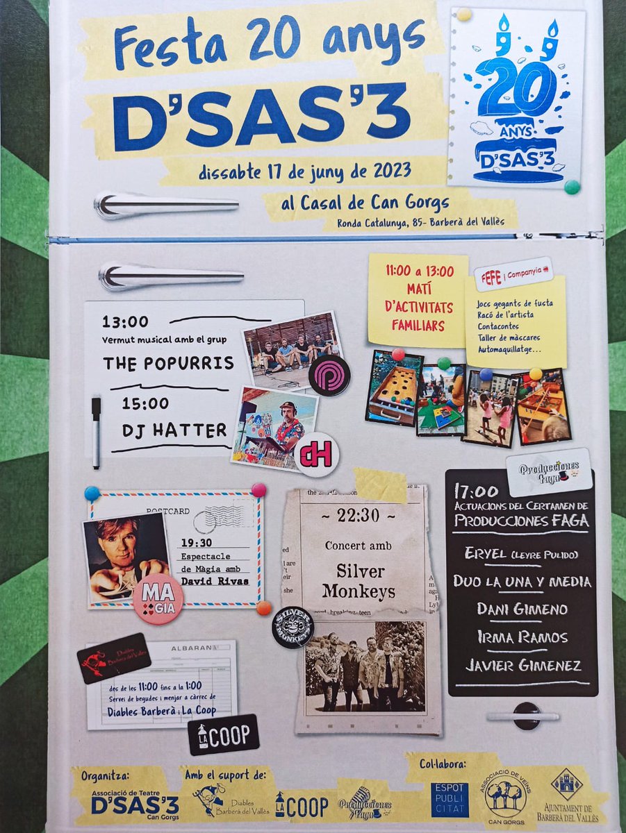 ▶️Hem xerrat amb l'Eva Romero sobre la festa de celebració dels 20 anys de <a href="/TeatreDsas3/">Grup Teatre D'SAS'3</a>. Hem conegut l'agenda amb l'<a href="/oscarblancoa/">Oscar Blanco Acuña</a> i l'<a href="/Agonzgonz/">Malos pelos</a> ha recordat el naixement de #Telecinco amb moments com #mamachicho o el mític jacuzzi de #JesusGilyGil⬇️
go.ivoox.com/rf/110483380