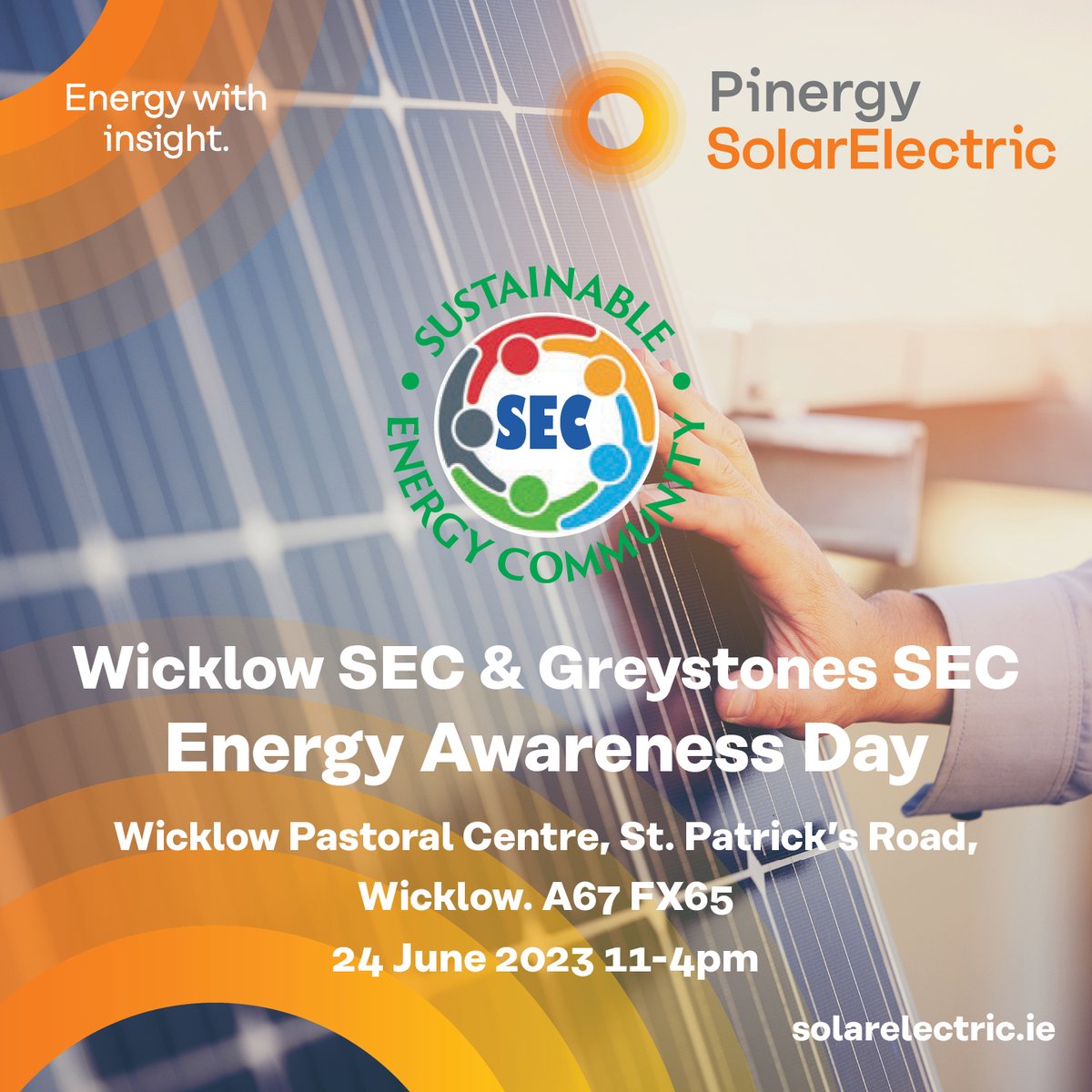 Join us this Saturday the 24th June at Wicklow Sustainable Energy Awareness Day & chat to our team about our sustainable energy solutions for your home.

📍A67 FX65 - 11am to 4pm.
 
#SustainableEnergyCommunity
#EnergyWithInsight
#Sustainability