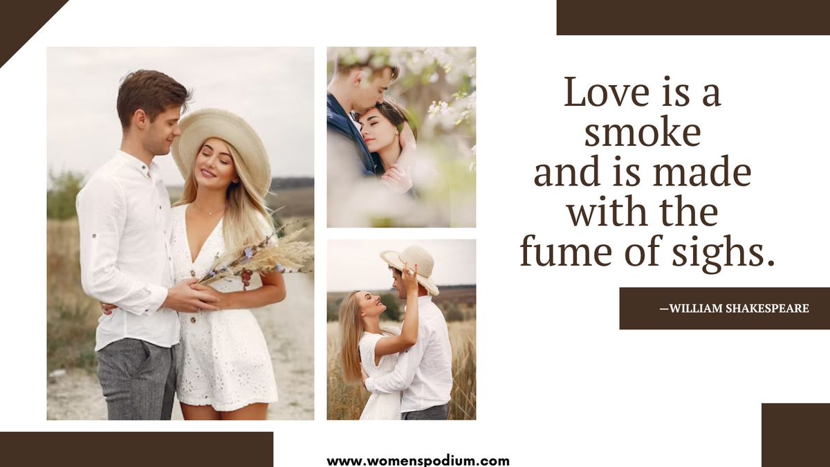 Love is a smoke and is made with the fume of sighs. —William Shakespeare
#womenspodium #love #relationships #couples #couplegoals #life #lifestyle #romance #romanticrelationships #upsanddowns #upsanddownsoflife #lovelife #quotestoliveby #quotes #quotesoflove