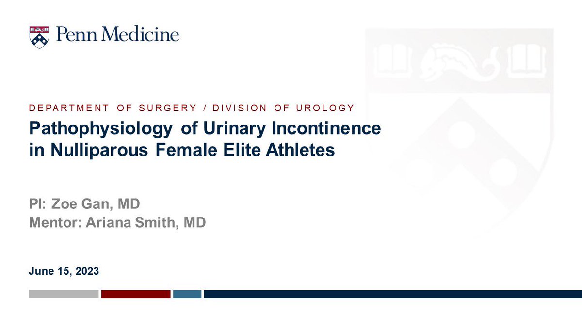 PennSurgery (@pennsurgery) on Twitter photo Inaugural <a href="/PennUrology/">Penn Urology</a> research resident Zoe Gan, MD (<a href="/gan203/">Zoe Gan</a>) mentored by <a href="/arianasmith23/">Ariana L Smith</a>
presents her mixed methods study on the pathophysiology of urinary incontinence in elite female athletes. Inaugural <a href="/PennUrology/">Penn Urology</a> research resident Zoe Gan, MD (<a href="/gan203/">Zoe Gan</a>) mentored by <a href="/arianasmith23/">Ariana L Smith</a>
presents her mixed methods study on the pathophysiology of urinary incontinence in elite female athletes.