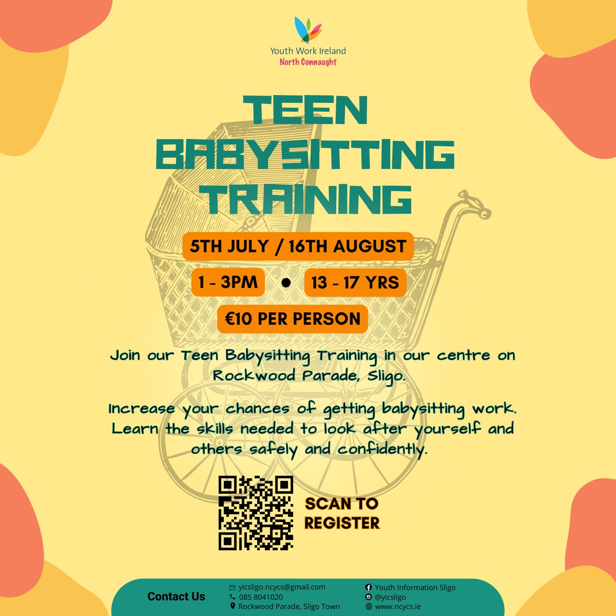 We have two Teen Babysitting Training workshops happening this summer! 5th July &amp; 16th Aug @ 1-3pm. For teens 13-17yrs. Registration essential! Link to sign up is here: forms.gle/MBSwKgTmLGRNqm…