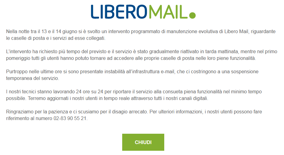 Non vi vergognate? Non testate gli aggiornamenti prima di applicarli? Dovete indennizzare a livello economico tutti i vostri utenti, visto che perseverate negli errori! #LiberoMail #LiberoMailDown #LiberoDown #VirgilioMail #VirgilioMailDown #VirgilioDown @libero_it @virgilio_it