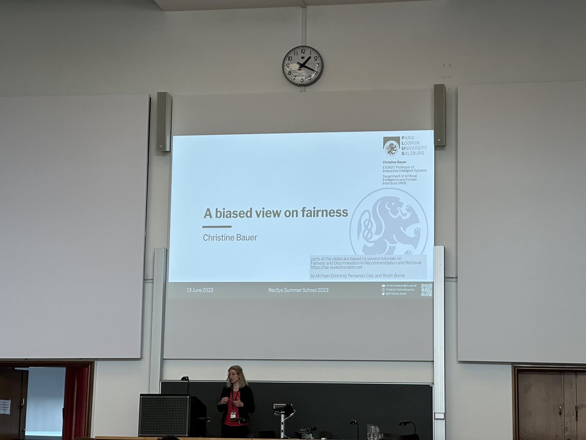 Mesut Kaya (@kayaa_mesutt) on Twitter photo We continue with <a href="/christine_bauer/">Christine Bauer</a> s talk on Fairness #Recsys summer school We continue with <a href="/christine_bauer/">Christine Bauer</a> s talk on Fairness #Recsys summer school