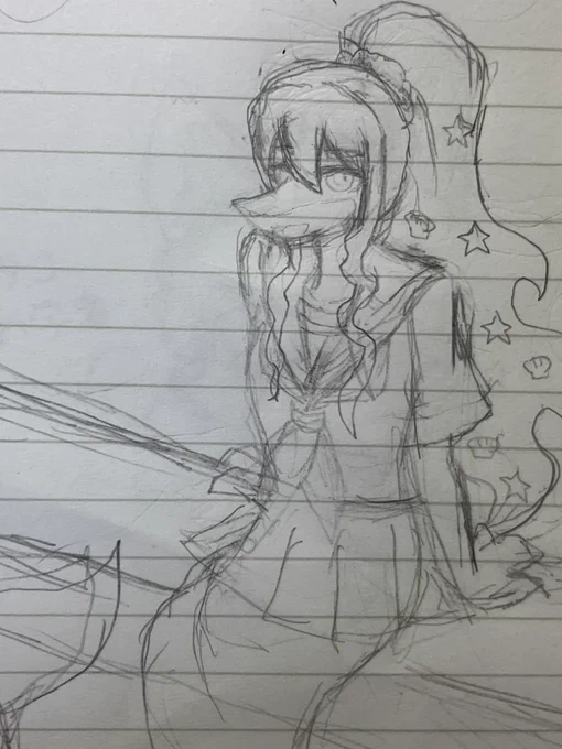 久しぶりにイルカ姫描き始めてます